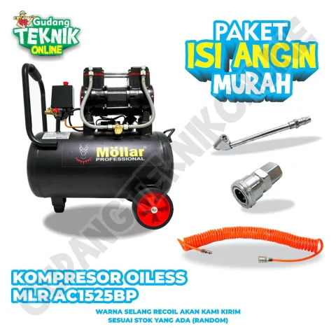 Kompresor Angin 25L MOLLAR MLR-AC1525BPR NEW BLACK