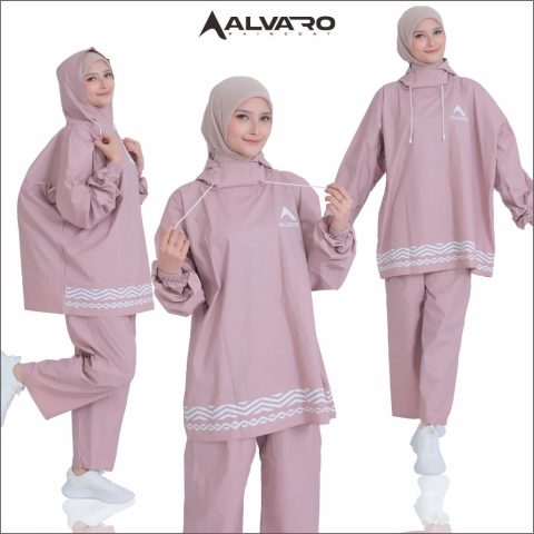 ALVARO - JAS HUJAN SETELAN HOODIE PRIA WANITA MUAT
