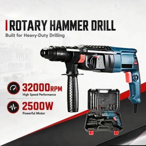 REAIM Mesin Bor Beton 3 Fungsi Rotary Hammer Drill