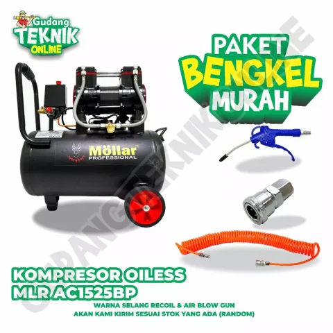 MOLLAR Kompresor Angin Tanpa Oli 25 Liter 1 HP