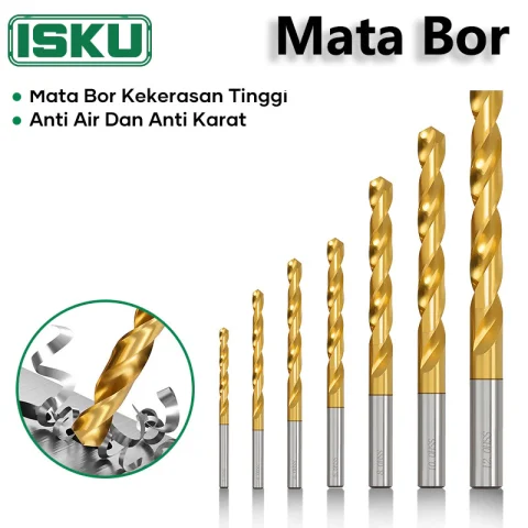 Isku Mata Bor Besi Hss Drill Bits Set Baja Kecepatan