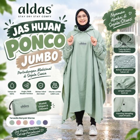 Jas Hujan Jumbo Kelelawar Aldas Bahan Pvc Tebal