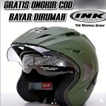 INK Helm Double Visor Half Face Laki Laki Cewek