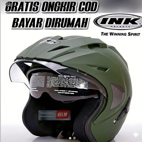 INK Helm Double Visor Half Face Laki Laki Cewek