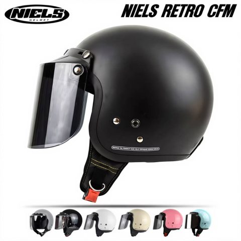 Helm Retro Bogo NIELS SNI Half Face Kaca Cembung