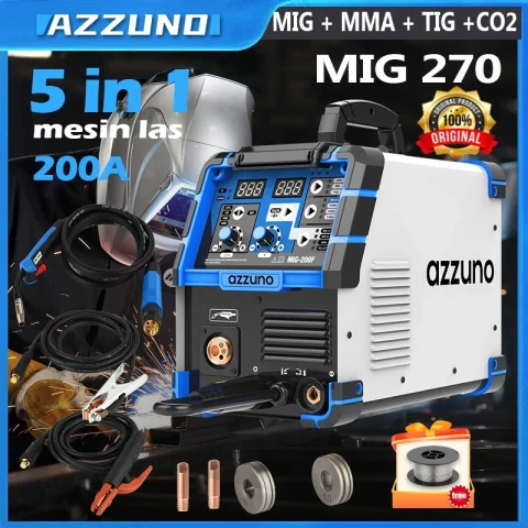AZZUNO mesin las listrik mig 5 in 1 las tig argon