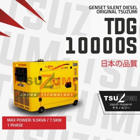 Genset 7000 watt solar 1 phase silent 9 kva Tsuzumi