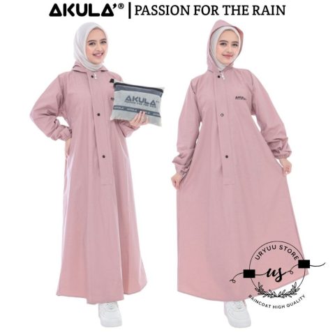 AKULA Jas Hujan Gamis Wanita Muslimah Bahan PVC