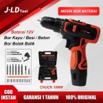 JLD Mesin bor cas 12V bor baterai tangan 10mm