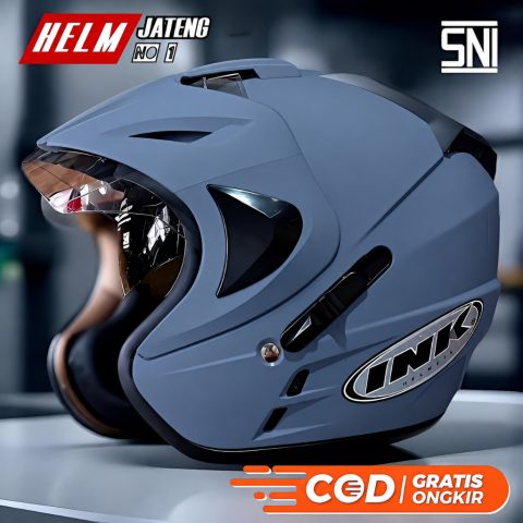 Helm INK Double Visor Halfface Original SNI Merk YKT