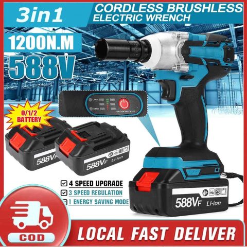 Impact Wrench Electric 588V 680N.M CORDLESS baterai