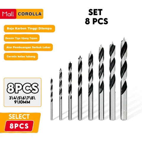 Corolla Mata Bor Kayu Wood Set 5 Pcs 3-10mm awet