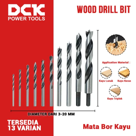 DCK Wood Drill Bit / Mata Bor Kayu 3, 4, 5, 6, 7, 8