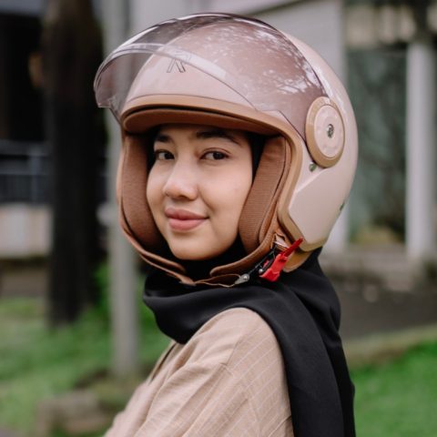 Helm Bogo Cewek Estetik Rsix Verona Half Face Pilot
