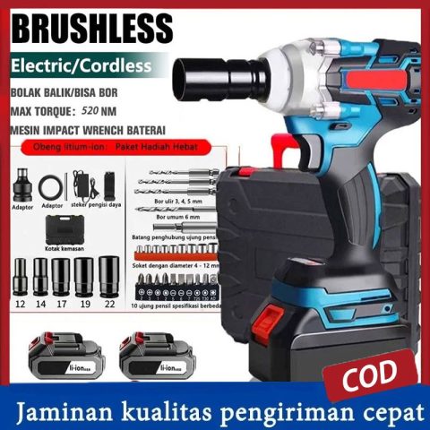 Impact Wrench 588V 520N/M Cordless Brushless Mobil