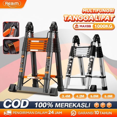 Reaim Tangga lipat aluminium 6 meter Multifungsi