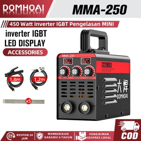 DOMHOAI Mesin Las Inverter MMA-250 120A 450 watt las