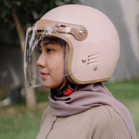 Helm Retro Bipplast LUMINOS Hijab Friendly Half Face