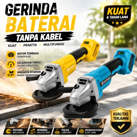 ECOSEN Penggiling Sudut Lithium 399VF Batang Baja