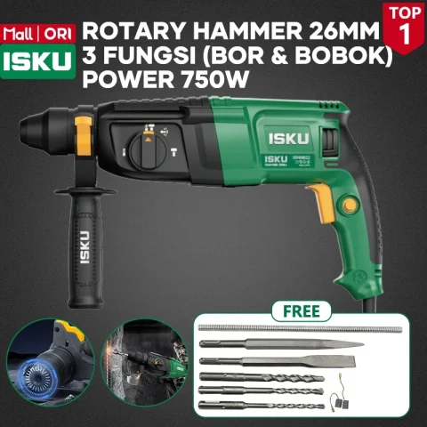 ISKU Mesin Bor Rotary Hammer 26mm 750W Heavy Duty