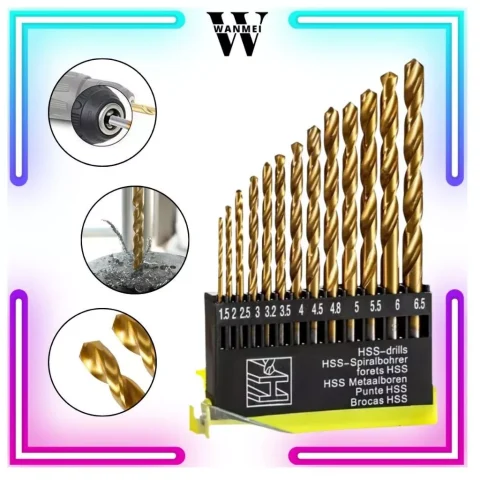 WM Set Mata Bor Baja Besi 13pcs Mata Bor Besi Gold