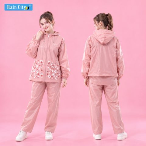 RAIN CITY Jas Hujan Setelan Ransel Wanita Lucu Pink