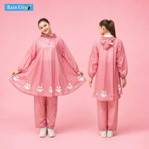 Rain City Jas Hujan Poncho Celana Kitty Lucu