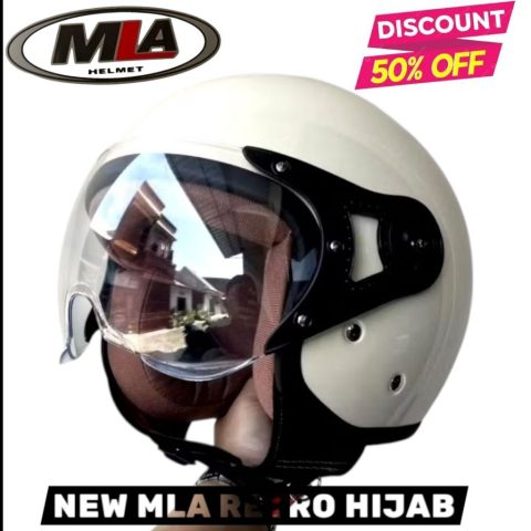 Helm MLA Hijab - Helm Retro MLA Friendly Half Face