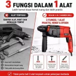 Reaim Impact Drill 800W 3 In 1 Kepala Bor Ganti