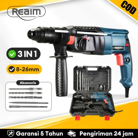REAIM Rotary Hammer Drill 3in1 Mesin Bobok Beton