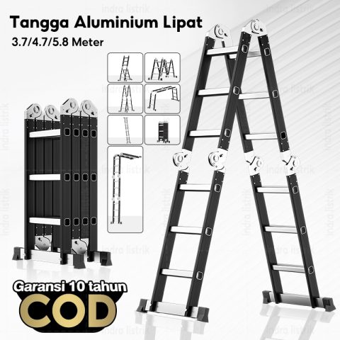 Reaim Tangga Lipat Aluminium 6 meter Model baru