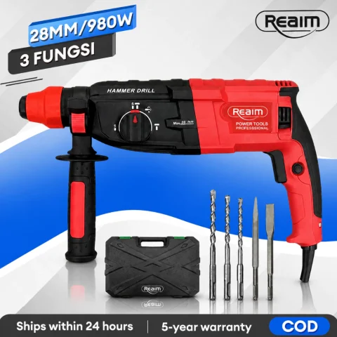 Reaim Hammer Drill 28MM Bor Rotary Mesin Bobok Beton