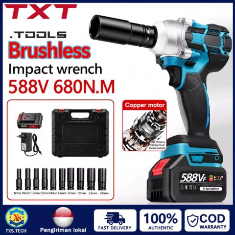 Mesin Bor impact Brushless 588V 680NM wrench
