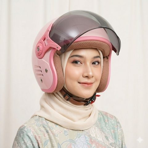 Helm Cewek Bogo Bipplast Retro BRH 1 FANTASY Hijab