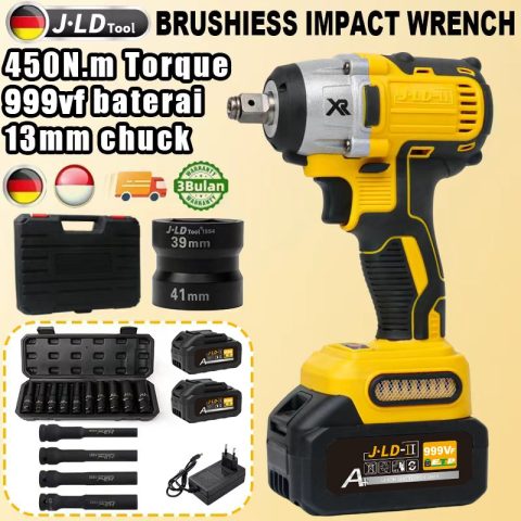 JLD Il 999VF Impact baterai Brushless 450NM Mesin