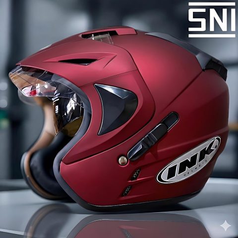 Helm INK Double Visor Halfface Original SNI Merk YKT