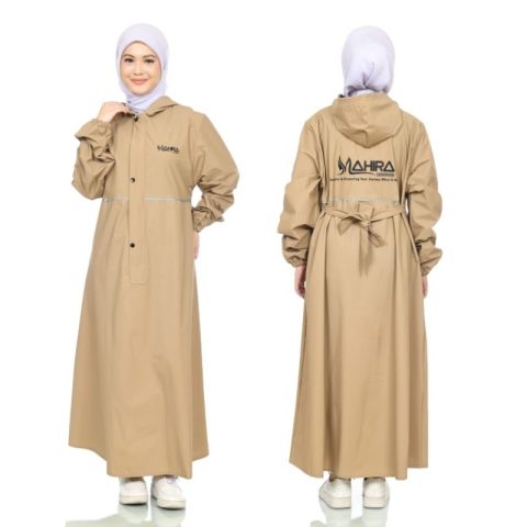 Jas Hujan Gamis Syar’i Wanita Muslimah Jumbo Bahan
