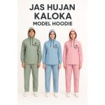 Jas Hujan Hoodie Kaloka Unisex Bahan PVC Tebal Anti