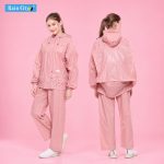 RAIN CITY Jas Hujan Setelan Wanita Ransel Pink