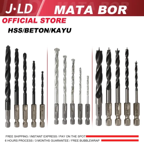 JLD 5PCS Mata Bor Power Drill Bit Hex 1