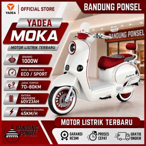 YADEA MOKA Motor Listrik Terbaru 1000W Baterai