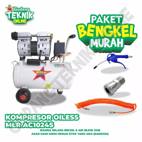 Kompresor Angin 24L MLR-AC1024S MOLLAR 3/4Hp OILESS