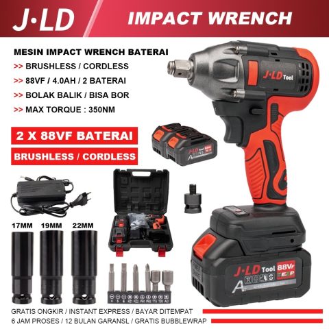 JLD 13MM CORDLESS IMPACT WRENCH BRUSHLESS 350N.M