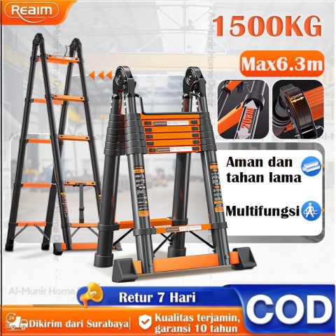 Reaim Tool Tangga Teleskopik 3 4 5 6M Aluminium