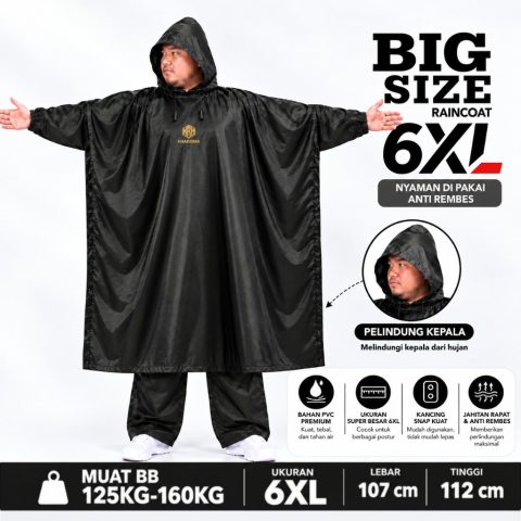 JAS HUJAN PONCO KELELAWAR JUMBO 6XL PVC KARET