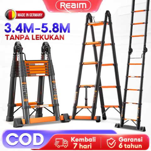 Reaim Tangga Lipat Aluminium Portabel 6 meter