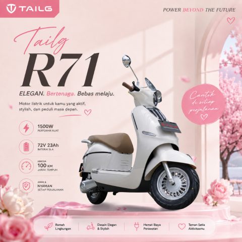 Motor Listrik TAILG R71 1500W Desain Vespa Elegan