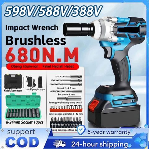 Impact wrench Electric 588V Cordless impek baterai