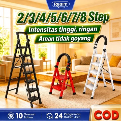 Reaim Tangga Lipat Aluminium 2 meter Rumah 2