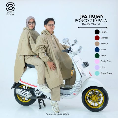 ZICO Jas Hujan Ponco Dua Kepala Jumbo Full Hot Press
